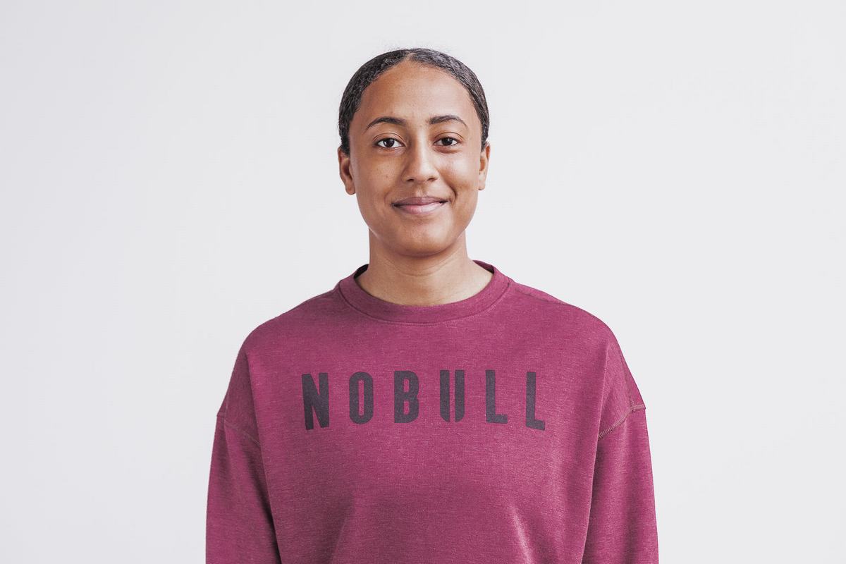 Nobull Crew Women\'s Sweatshirts Dark Red | Australia (JS9450)